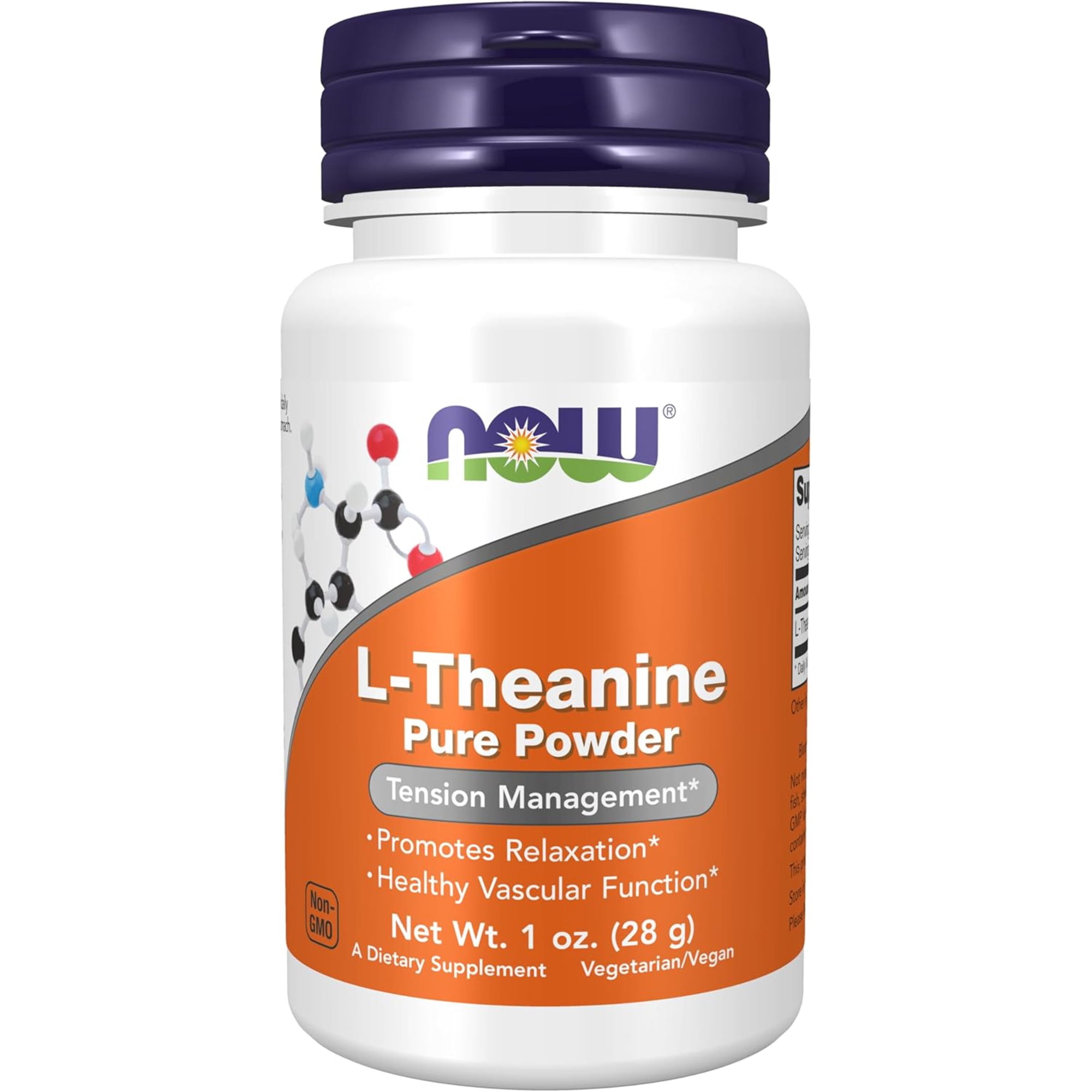 NOW Foods Supplements, L-Theanine Pure Powder, Tension Management*, Amino Acid, 1-Ounce