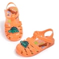 thumbnail image 4 of Viluyesy Boys Girls Jelly Sandals Closed Toe Fisherman Sandals Dinosaur Cartoon Summer Water Beach Shoes for Kids Orange Size 6-7 Years, 4 of 7