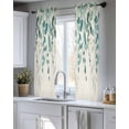thumbnail image 5 of Teal Green Eucalyptus Sheer Curtains 39 Inch Length 2 Panels Set for Living Room/Bedroom, Farmhouse Weeping Leaves Linen Kitchen Curtains Grommet Semi-Sheer Curtains Window Treatments 27.5"x39"x2, 5 of 7