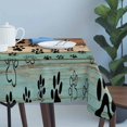 thumbnail image 4 of Turquoise Dog Paws Table Cloth Waterproof Tablecloths, Farmhouse Vintage Modern Green Brown Wood Tablecloth Dining Table Cover for Kitchen Party Tabletop Outdoor, Rectangle Tablecloth 54x108 Inch, 4 of 9