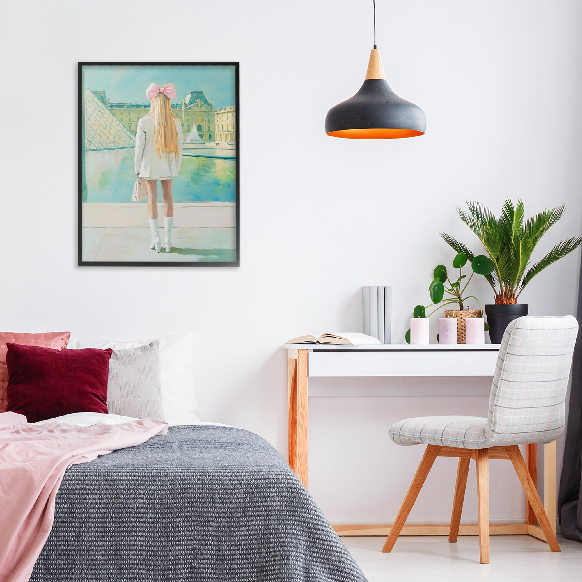 Stupell Industries Girl In Paris Observing Black Framed Giclee Art, design by The Prints Vibe