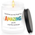thumbnail image 2 of MINSUI-Birthday Candle Gifts for Women - You're Amazing Soy Candles - Best Friend, Thank You, Friendship, Inspirational Gift for Her, Mom, Sister, Teacher, Coworker, Bestie, 7oz Creamy Vanilla Candle, 2 of 3