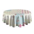 thumbnail image 5 of Pioneer Flower Floral Print Pattern Round Tablecloth 60"x60",Wrinkle Wipeable Table Cloth for Kitchen Dining Room Picnic Patio Party, 5 of 6