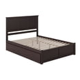 thumbnail image 5 of AFI Madison Queen Wood Platform Bed with Headboard Footboard & Twin XL Trundle, Espresso, 5 of 7