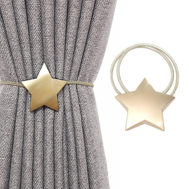 Sujetadores de cortinas para visillos | Sujetadores magnéticos de cortinas con correa metálica ajustable | Lazos circulares de aleación para cortinas finas o gruesas