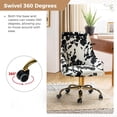 thumbnail image 5 of Home Office Computer Desk Chair Upholstered Swivel Adjustable Study Task Chairs Gold Base Cow Black, 5 of 10