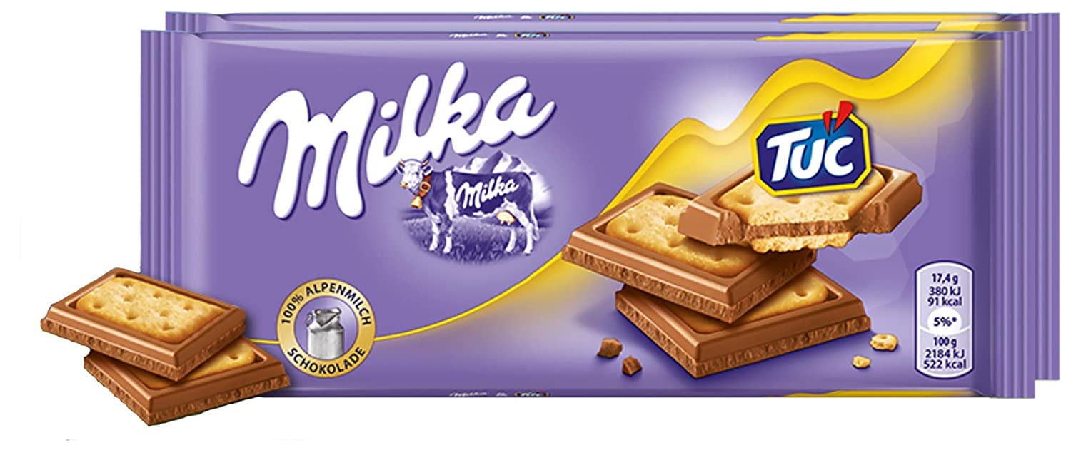 Milka & Tuc Cracker Chocolate Bar Candy Original German Chocolate 87g/3 ...