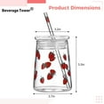 thumbnail image 3 of Glass Tumbler with Strawberry Pattern 16 oz, Cold Drink Cup with Lid and Straw, Heat Resistant Clear Juice Glass, Cute Fruit Design Drinking Cup for Summer Beverages, 3 of 5