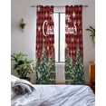 thumbnail image 3 of Red Plaid Christmas Sheer Curtains 84 Inch Length 2 Panels Set for Living Room/Bedroom, Xmas Tree Snowflake Checkered Winter Kitchen Curtains Grommet Semi-Sheer Curtains Window Treatments 52"x84"x2, 3 of 7