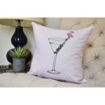 thumbnail image 2 of E by Design Martini Glass Flamingo Decorative Pillow, 2 of 5