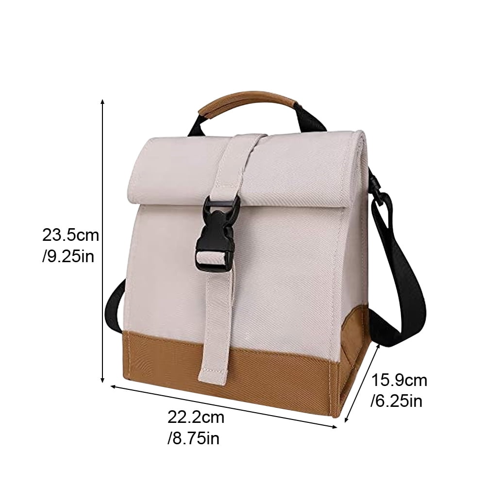 Insulated Thermal Meal Outdoor Roll Top Lunch Bag With Handle Office