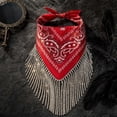 thumbnail image 5 of rhinestone bandana Fringe bandanas for women rhinestone bandana Western Bling Sparkly Bandanas 1 pack,One Size, 5 of 5