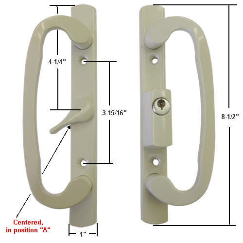 Sliding Glass Patio Door Handle Set Mortise Type A Position Centered