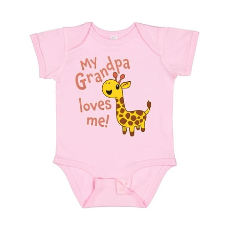 

Inktastic My Grandpa Loves Me- Cute Giraffe Gift Baby Boy or Baby Girl Bodysuit