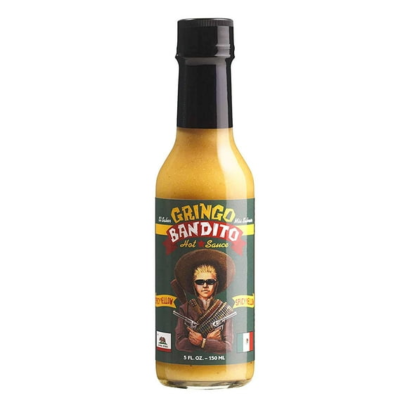 (Pack of 12), Gringo Bandito Spicy Yellow Hot Sauce, 5 fl oz
