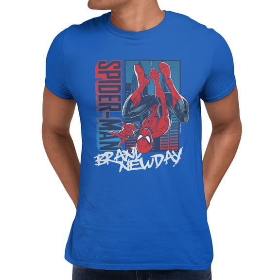 Marvel Spider-Man Brand New Day Men's Spidey Color Grade Hang T-Shirt (Royal, S-XXXL)