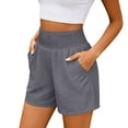 thumbnail image 7 of ClodeEU Women's Summer Elast Waist Vintage Shorts with Pockets, Casual Loose Short Gray,Womens Plus S, 7 of 7