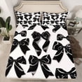 thumbnail image 2 of jejeloiu Cartoon Bow Tie Twin Sheet Sets,White Black Bedding For Girls 3-Piece, 2 of 7