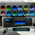 thumbnail image 2 of Easoger Fireplace TV Stand for TVs up to 90", 80" TV Stand with 36" Electric Fireplace, With 12 Color LED Lights Entertainment Center, Black, 2 of 8