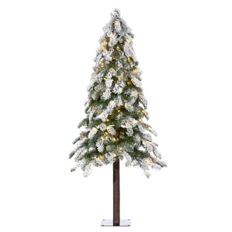 Northlight 3ct Pre-Lit Flocked Alpine Artificial Christmas Trees