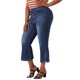 thumbnail image 1 of Women's Plus Size Jeans Skinny Side Slit Button Decor Denim Pants, 1 of 7