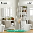 thumbnail image 6 of Biemlerfn Over The Toilet Storage Shelf, 3-Tier Wooden Bathroom Organizer Freestanding Space Saver with Toilet Paper Holder and 3 Hooks, White, 6 of 16