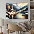 thumbnail image 2 of Designart Church On A Lake In Winter IV Canvas Wall Art, 2 of 5