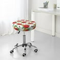 thumbnail image 5 of Rose Flowers Butterfly Round Bar Stool Seat Covers, Elastic Round Chair Cover Stool Seat Slipcover Bar Stool Cushions Round Pad for 12-14 inch, 5 of 5