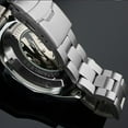 thumbnail image 4 of Skeleton Automatic Watches For Men Silver Stainless Steel Wrist Watch, 4 of 4
