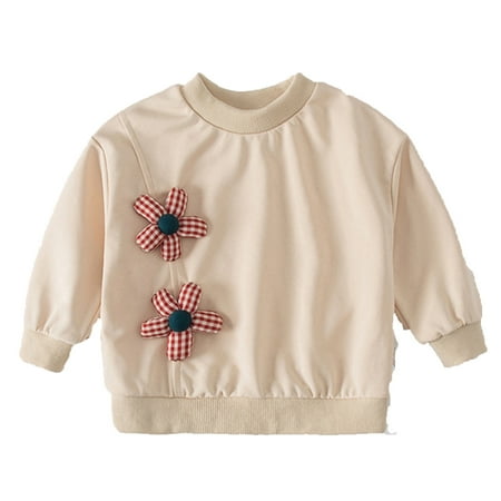 

Girls and Toddlers Hoodies Sweatshirts Flower Printed Long Sleeve Plaid Pullover SweatShirt Tops Clothes For Kids Dailywear Streetwear Soft Cozy Coat