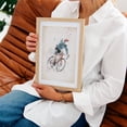 thumbnail image 4 of I want to ride my bicycle - Illustration Bicycle Watercolor Sports Modern Art Sketch Abstract Oak Framed Wall Art Print 24 x 36 inches, 4 of 15