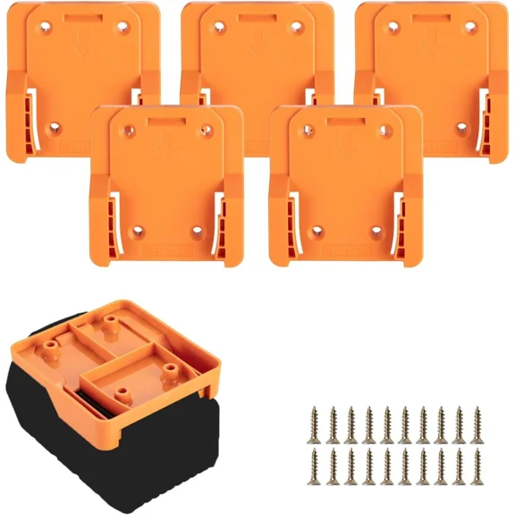 5 Pack Battery Holder for RIDGID 18V Battery Wall Mounts Dock Hanger Storage