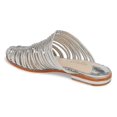 thumbnail image 2 of Cecelia New York Gloria Slide Sandal Silver Snake Metallic Closed Toe Caged Mule (Silver Snake Metallic, 7), 2 of 6