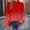 Red, variant on ClodeEU Mock Neck Tops for Women, Long Sleeve Ombre Shirts,Front Pleated Blouses ,Work Blouse Red,Womens Plus XXL
