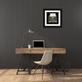 thumbnail image 3 of Mullan, Michael 12x12 Black Ornate Wood Framed with Double Matting Museum Art Print Titled - Analog Jungle Typewriter, 3 of 4