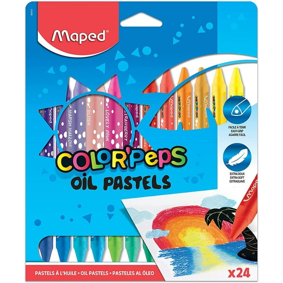 Maped Color'Peps Triangular Oil Pastels - Set of 24