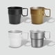 thumbnail image 1 of Juego de 3 tazas de café reutilizables de acero inoxidable, apilables, aptas para lavavajillas (color aleatorio), 1 of 5