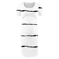 thumbnail image 5 of Zwiiyzr 2025 Women's Maternity Dress Striped Slim Short Sleeve Tank Dresses Scoop Neck Pregnancy Bodycon Dress for Casual Wear White, 5 of 7