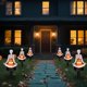 thumbnail image 5 of Lámpara solar de calabaza con forma de calavera para yoga | Decoración solar de Halloween para exteriores | Resina resistente a la intemperie | Fácil instalación con estacas | Decoración festiva, 5 of 8