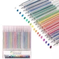 thumbnail image 1 of Coloridas plumas de gel con purpurina para niños y adultos - 1,3 ml de bolígrafos fluorescentes de tinta gel para colorear, dibujo, escuela, manualidades y toma de notas, 1 of 1