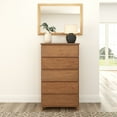 thumbnail image 2 of Plank+Beam Solid Wood Farmhouse 5 Drawer Dresser, Pecan Wirebrush, 2 of 9