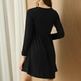 thumbnail image 7 of Women's Maternity Dress - Long Sleeve High Waist Button Up, Summer Mini Dress for Pregnancy, Casual Crew Neck Nursing Wear,Size for XL, 7 of 7