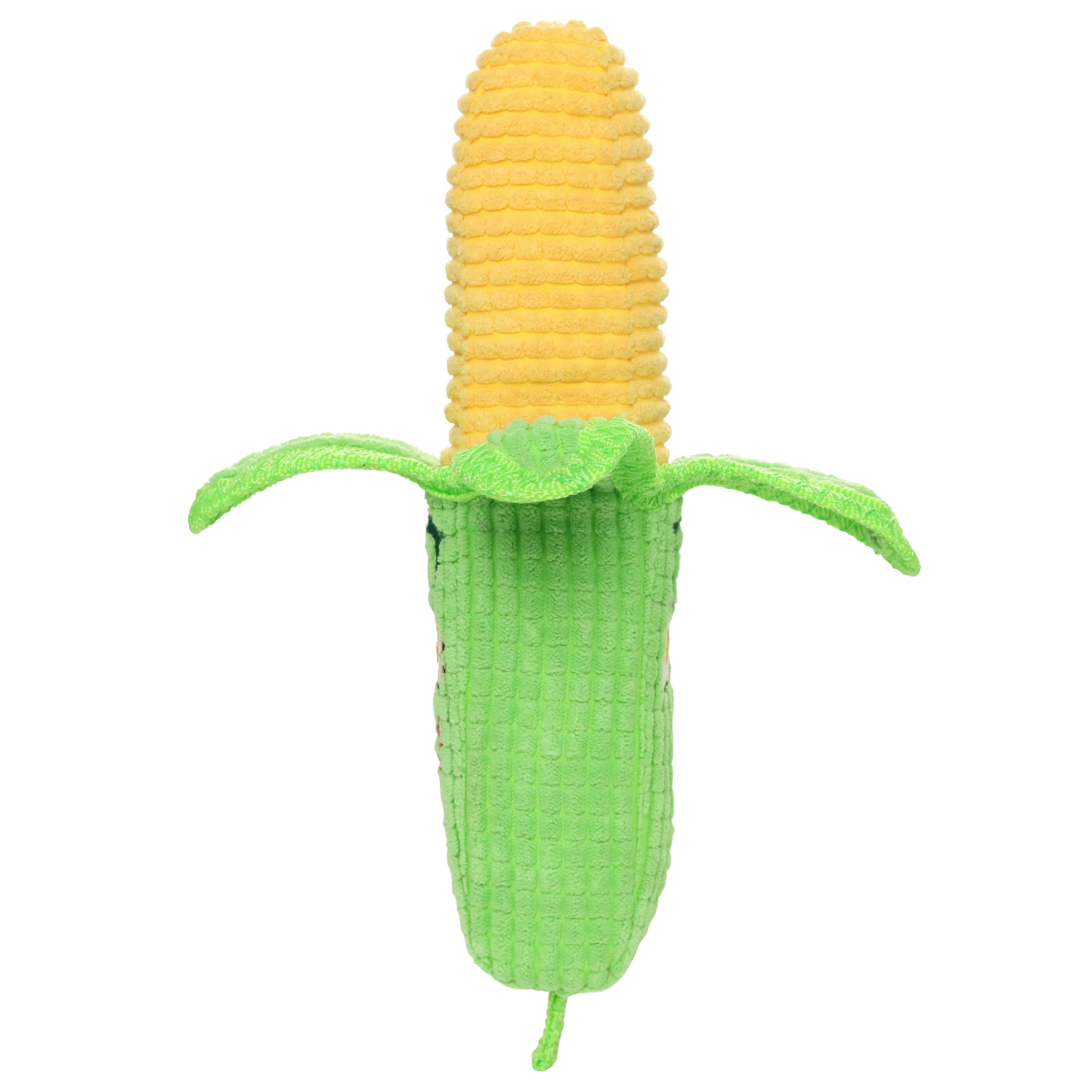 Tuffy Funny Food Corn 2 in 1 Durable Plush Squeaky Dog Toy, 2-Pack