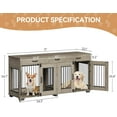 thumbnail image 2 of 2025 New Double Dog Crate Furniture, 71'' Large Dog Kennel Indoor with 3 Storage Drawers and Removable Divider for 2 Dogs, Heavy Duty Decorative Dog House TV Stand Side Table for Medium Large Dogs, 2 of 7