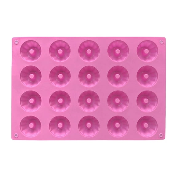 Functional 20 Slot Mini Silicone Bundt Cake Moulds Non Stick Baking Moulds For Cakes Muffins Brownies And Puddings