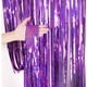 thumbnail image 1 of Nvzi Paquete de 2 cortinas de fondo con flecos de papel de aluminio plateado de 3,28 x 3,28 pies, serpentinas de oropel para decoraciones de fiesta de cumpleaños, fiesta de discoteca, morado, 1 of 4