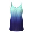 thumbnail image 4 of Yuannlog Women Tanks Summer Sleeveless V-Neck Workout Tops Gradient Print Casual Athletic T-Shirts Basic Loose Fit Camisole, 4 of 7