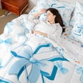 thumbnail image 4 of Homewish Personalized Initial K 7-Piece Twin Bedding Sets For Teens Boys Girls,Dreamy Princess Bedding Comforter Set,Cute Ribbon Bowknot Breathable Sheet Sets,Microfiber Bedroom Decor,Reversible, 4 of 8