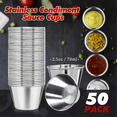 thumbnail image 2 of 50 Pcs Metal Sauce Cups 2.5oz Ramekins, Stainless Steel Dipping Sauce Cups Metal Condiment Container Reusable, 2 of 6