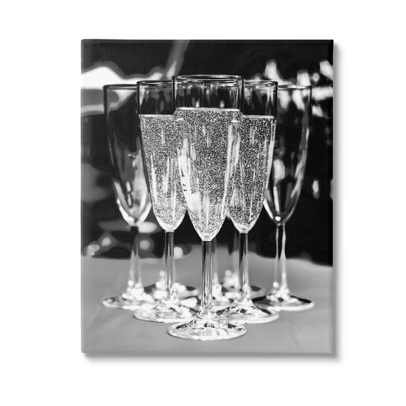 Stupell Industries Glam Champagne Flutes Food & Beverage Photography Gallery Wrapped Canvas Art Print Wall Art, 16 x 20